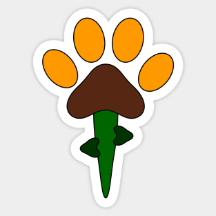Dog Footprints Plant colored with Sunflowers colors - Fantasy Plant / Strange Plant Sticker